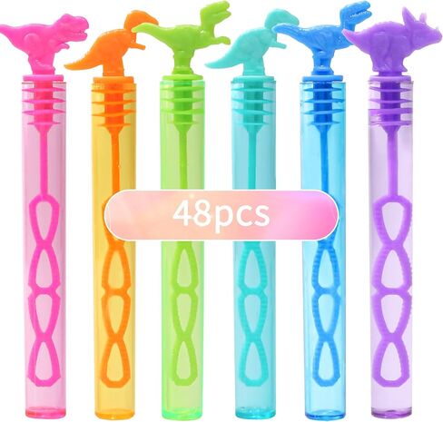 Birthday Carnival Bubble Makers Toy - 48 Pcs Dinosaur Bubble for Kids Celebration Stuffers Supplies, Bubbles Bulk for Spring Summer Outdoor Activity, Mini Bubble Wands Assortment Party Favors Present in Kuwait