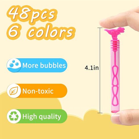 Birthday Carnival Bubble Makers Toy - 48 Pcs Dinosaur Bubble for Kids Celebration Stuffers Supplies, Bubbles Bulk for Spring Summer Outdoor Activity, Mini Bubble Wands Assortment Party Favors Present in Kuwait