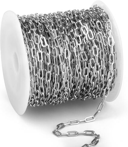 [33 FT] Gold Paperclip Chains Roll, 3.8mm Wide 14K Gold Plated Brass Paperclip Link Chains Spool Bulk for Jewelry Making in Saudi Arabia