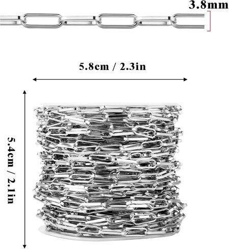 [33 FT] Gold Paperclip Chains Roll, 3.8mm Wide 14K Gold Plated Brass Paperclip Link Chains Spool Bulk for Jewelry Making in Saudi Arabia