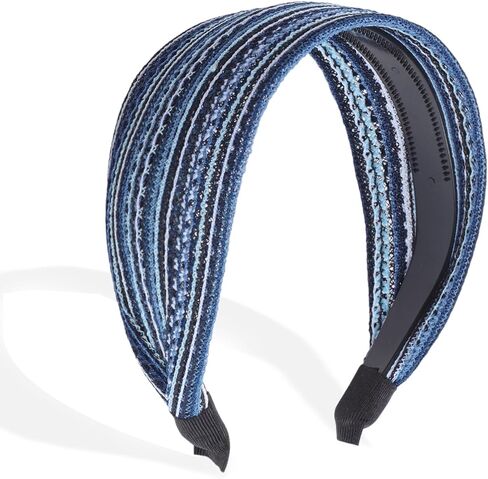 VOCOSTE Wide Headbands for Women, Large Head Bands for Women's Hair Non-slip, Extra Wide Bohemia Headbands, Thick Headbands with Teeth Hair Accessories, Black in Saudi Arabia