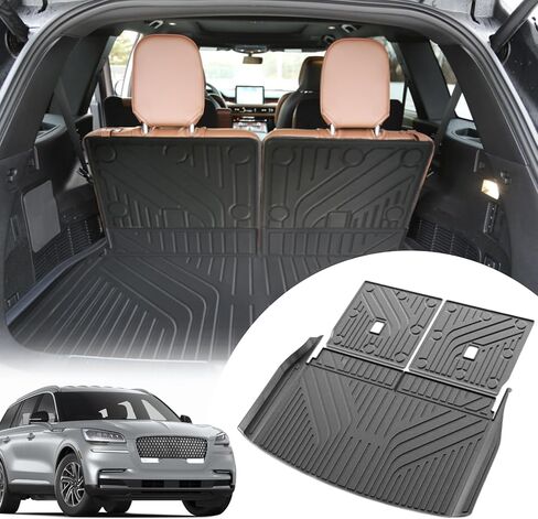 Cargo Liners Backrest Mat for Lincoln Aviator Accessories 2020-2024 with Hook&Loop Rear Trunk Mat Rear Seat Back Cover Protector All Weather Anti-Slip Split Dog Liner 3 PCS in Kuwait