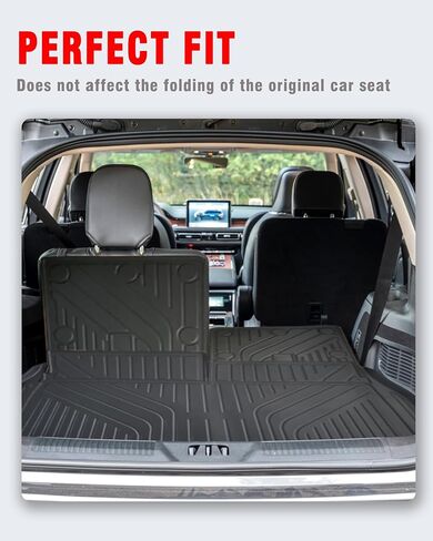 Cargo Liners Backrest Mat for Lincoln Aviator Accessories 2020-2024 with Hook&Loop Rear Trunk Mat Rear Seat Back Cover Protector All Weather Anti-Slip Split Dog Liner 3 PCS in Kuwait