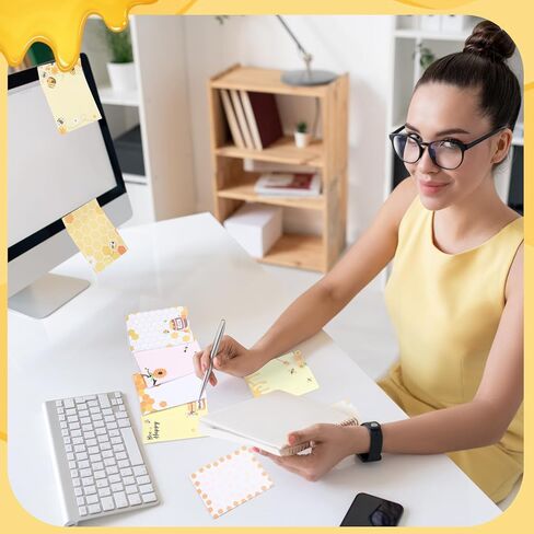12 Pieces Bee Sticky Notes Bee Notepads 3x4 Inch Adhesive Bee Memo Notes Bee Gifts for Women Bee to Do List for Memo Reminder List for Office Home Supplies Teachers Gift in Kuwait