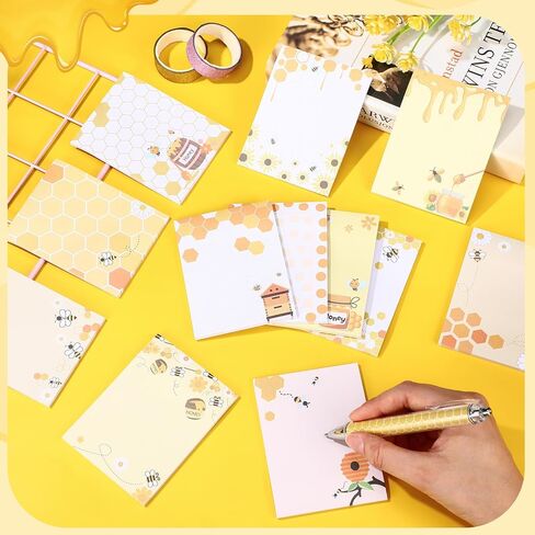 12 Pieces Bee Sticky Notes Bee Notepads 3x4 Inch Adhesive Bee Memo Notes Bee Gifts for Women Bee to Do List for Memo Reminder List for Office Home Supplies Teachers Gift in Kuwait