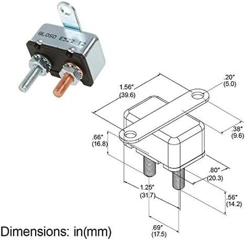 GLOSO E521 النوع 2 إعادة ضبط معدلة بدون قواطع دوائر لشاحنة السيارة RV والقوارب البحرية ومحرك التصيد والأسلاك المخصصة لحماية بطارية الصوت - حزمة واحدة (8 أمبير) in Kuwait