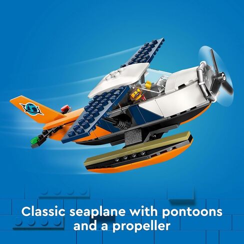 LEGO City Jungle Explorer Water Plane Toy Building Set, Buildable Seaplane for Boys and Girls Ages 6 and Up, Fun Summer Toy or Kids Gift Idea with 2 Minifigures, a Frog and 3 Crocodile Figures, 60425 in Saudi Arabia