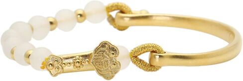 سوار عصري مطلي بالذهب عيار 18 قيراط من Lucky Wish Arm Band الكفة سوار من حجر اليشم الصناعي in Saudi Arabia