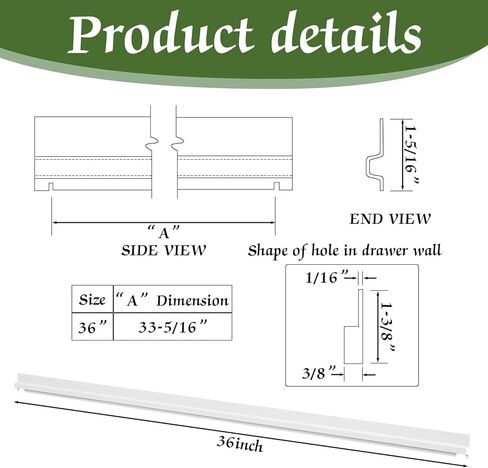 Eersida Lateral File Bars Compatible with Hon Filing Cabinets, Fit 36'' Wide Cabinet, Hanging File Cabinet Rails Filing Cabinet Parts Metal File Drawer Rails (Silver) in Saudi Arabia