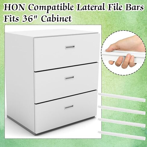 Eersida Lateral File Bars Compatible with Hon Filing Cabinets, Fit 36'' Wide Cabinet, Hanging File Cabinet Rails Filing Cabinet Parts Metal File Drawer Rails (Silver) in Saudi Arabia