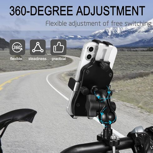 حامل هاتف للدراجة النارية، حامل هاتف للدراجة مصنوع من سبائك الألومنيوم يدور 360 درجة مناسب للهواتف المحمولة مقاس 4.7 بوصة - 6.8 بوصة... in Saudi Arabia