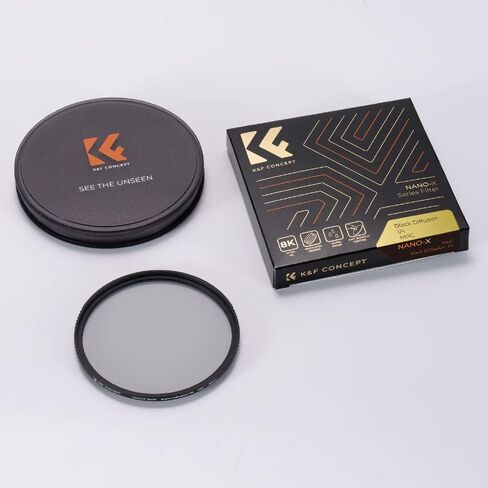 K&F Concept 95mm Black Diffusion 1/4 Filter Mist Cinematic Effect Filter with 28 Multi-Layer Coatings Waterproof/Scratch Resistant for Video/Vlog/Portrait Photography in Saudi Arabia