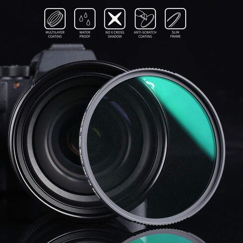 K&F Concept 95mm Black Diffusion 1/4 Filter Mist Cinematic Effect Filter with 28 Multi-Layer Coatings Waterproof/Scratch Resistant for Video/Vlog/Portrait Photography in Saudi Arabia