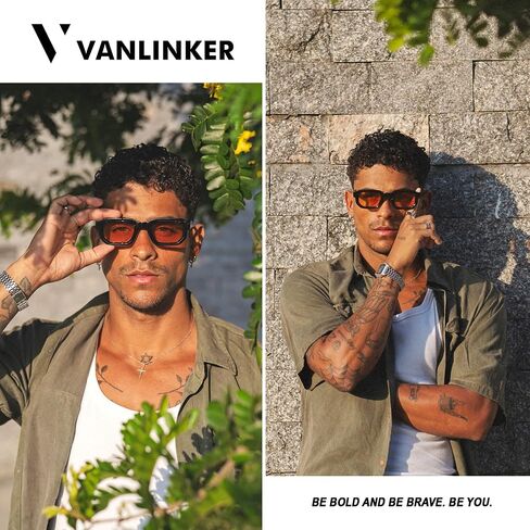 VANLINKER Retro Chunky Rectangle Sunglasses for Men Women Vintage Trendy Square Thick Sun Glasses VL9823 in Saudi Arabia