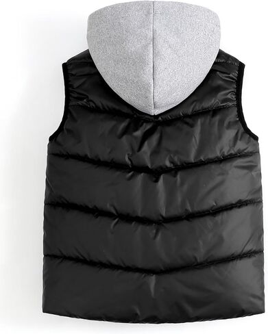 Happy Cherry Kids Snow Vest Jacket Hooded Padded Waistcoat Boys Girls Winter Warm Lightweight Sleeveless Puffer Vest in Saudi Arabia