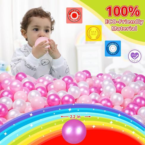 STARBOLO Ball Pit Balls for Baby and Toddler, 100pcs Phthalate Free BPA Free Crush Proof Plastic - Multicolored Pit Balls Play Toys for Kids Ball Pit, Pool,Play Tent,Party in Saudi Arabia