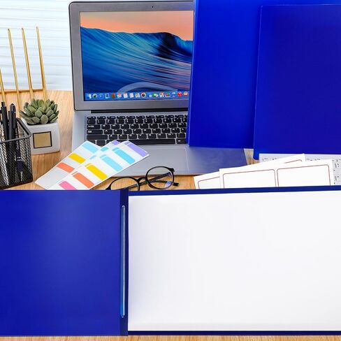 12 مجموعة من مجلدات العرض التقديمي مقاس 11 × 17 بوصة وغطاء تقرير من لوح الضغط بسعة 3 بوصات مع علامات تبويب مؤشرة ومثبتات معدنية وملصقات فارغة لتقارير ربط ومستندات مقترحات العرض (أزرق) in Kuwait