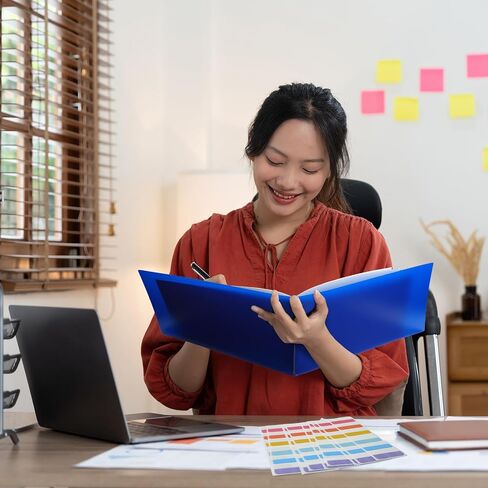 12 مجموعة من مجلدات العرض التقديمي مقاس 11 × 17 بوصة وغطاء تقرير من لوح الضغط بسعة 3 بوصات مع علامات تبويب مؤشرة ومثبتات معدنية وملصقات فارغة لتقارير ربط ومستندات مقترحات العرض (أزرق) in Kuwait