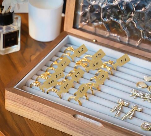 Mini Skater 500PCS Jewelry Price Tags Stickers Self Adhesive Blank Jewelry Price Label Display Tags for Rings Bracelet Necklaces Earrings Clothing (Holographic Laser) in Saudi Arabia