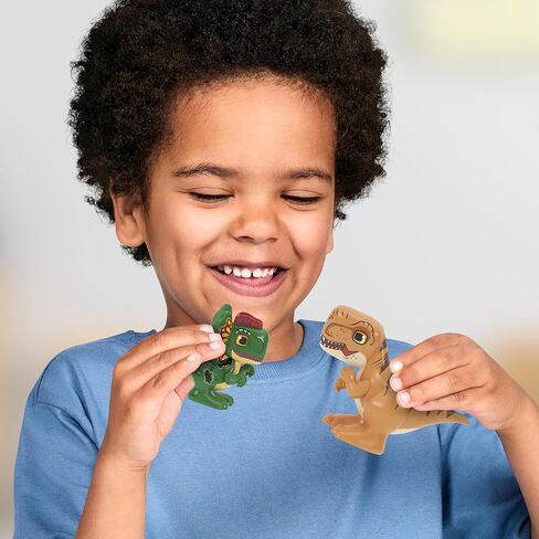 Tile Town Jurassic World Dino Rescue Magnetic Tiles Construction Building Set + Figures + Car, Kids 3-5+, New Action Tiles for Action Play, Realistic Builds, STEM Creative Toy in Saudi Arabia