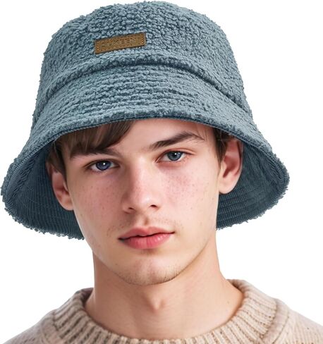 Sukeen Winter Bucket Hat for Women Men Double Side Wear Warm Hat Faux Fur Plush Winter Hat Trendy Fisherman Cap for Daily in Saudi Arabia