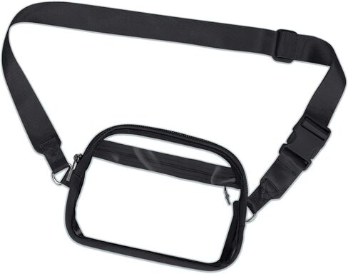 INTINI Clear Fanny Pack for Stadium Events – Small, Plus size Waist Transparent Belt Bag Sports, Concerts, and Festivals Black in Saudi Arabia