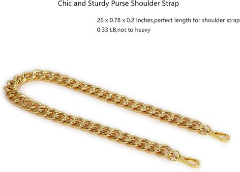 Xiazw 26 Inch Chic Metal Purse Chain Strap Handle Shoulder Straps Replacement Charms for Bag Handbags (Old Gold) in Saudi Arabia