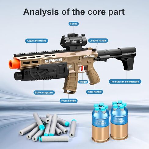 Soft Bullet Toy Gun Foam Blasters Realistic Sniper Pellet Shell Ejecting Shotgun Dart with Scope Rifle Fake Gun for Boys, Girls, Kids, and Adults Birthday Gift Age8-12 in Saudi Arabia