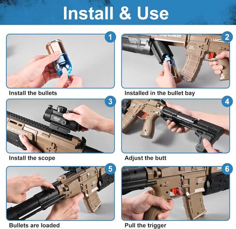 Soft Bullet Toy Gun Foam Blasters Realistic Sniper Pellet Shell Ejecting Shotgun Dart with Scope Rifle Fake Gun for Boys, Girls, Kids, and Adults Birthday Gift Age8-12 in Saudi Arabia