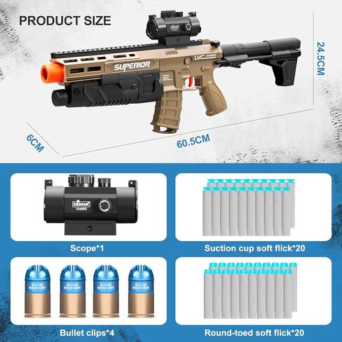 Soft Bullet Toy Gun Foam Blasters Realistic Sniper Pellet Shell Ejecting Shotgun Dart with Scope Rifle Fake Gun for Boys, Girls, Kids, and Adults Birthday Gift Age8-12 in Saudi Arabia
