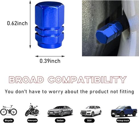 12 PCS Car Tire Valve Stem Caps, Leakproof Tire Air Cap with O Rubber Seal, Aluminium Wheel Valve Dust Cover for SUV Truck Motorcycle Bike, Universal Car Accessories (Silver) in Kuwait