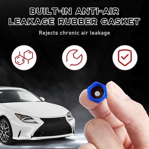 12 PCS Car Tire Valve Stem Caps, Leakproof Tire Air Cap with O Rubber Seal, Aluminium Wheel Valve Dust Cover for SUV Truck Motorcycle Bike, Universal Car Accessories (Silver) in Kuwait