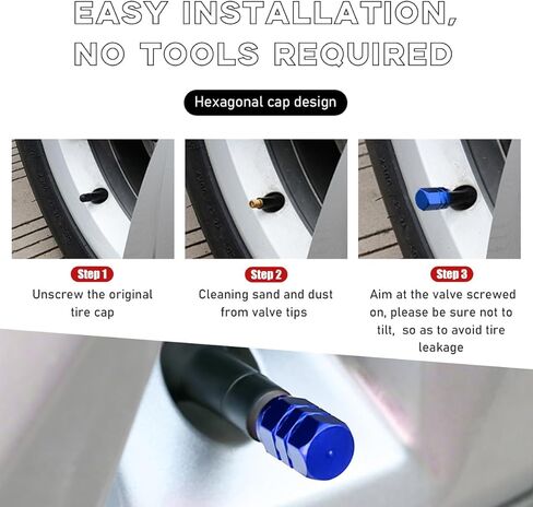 12 PCS Car Tire Valve Stem Caps, Leakproof Tire Air Cap with O Rubber Seal, Aluminium Wheel Valve Dust Cover for SUV Truck Motorcycle Bike, Universal Car Accessories (Silver) in Kuwait