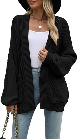 Cakulo Womens 2024 Oversized Chunky Cardigan Sweaters Fall Fashion Open Front Knit Long Sleeve Pockets Cardigans in Saudi Arabia