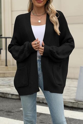 Cakulo Womens 2024 Oversized Chunky Cardigan Sweaters Fall Fashion Open Front Knit Long Sleeve Pockets Cardigans in Saudi Arabia