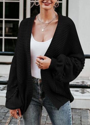 Cakulo Womens 2024 Oversized Chunky Cardigan Sweaters Fall Fashion Open Front Knit Long Sleeve Pockets Cardigans in Saudi Arabia