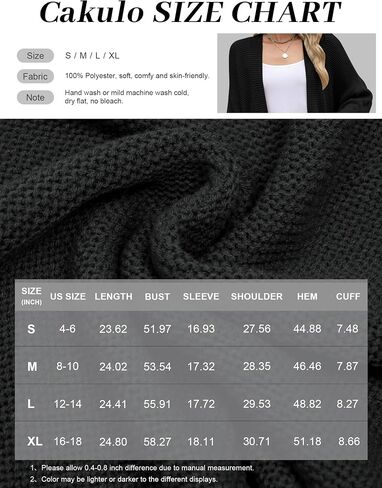 Cakulo Womens 2024 Oversized Chunky Cardigan Sweaters Fall Fashion Open Front Knit Long Sleeve Pockets Cardigans in Saudi Arabia
