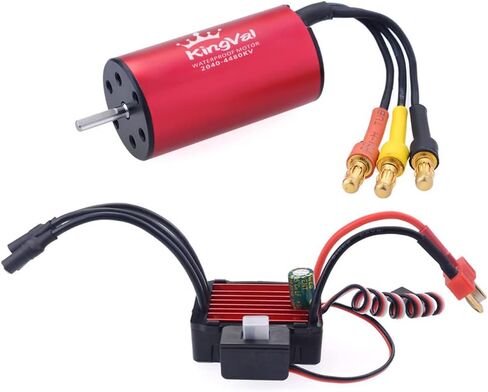بديل KingVal 2040 4480KV عمود محرك بدون فرشاة مقاوم للماء 2.3 مم مع مجموعة ESC بدون فرش 25A متوافقة مع سيارة RC 1/16 1/18 in Kuwait