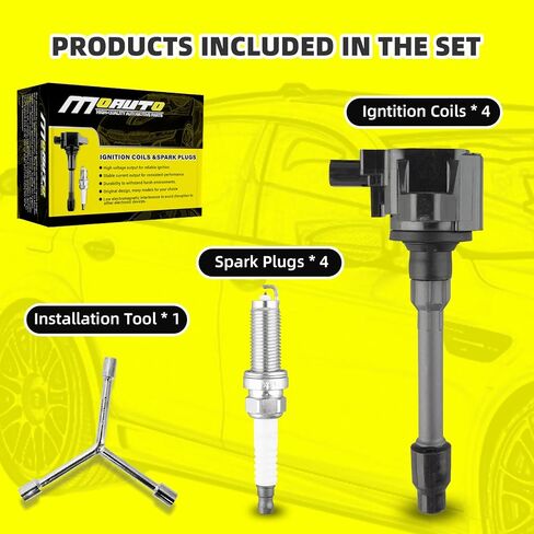Set of 4 Ignition Coils Pack UF781 3052059B013 & 4 PCS Iridium Spark Plugs Compatible with Honda Accord CR-V Civic Insight RDX 2017-2021 1.5L 2.0L in Kuwait