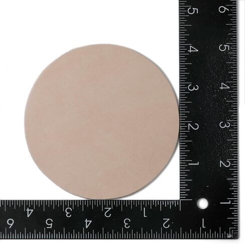 4-5oz Veg Tan Leather Circles, Pre Cut Leather Shapes, Round Leather Coasters, Thickness 1.6-2.0mm (Size: 4", Pack of 20) in Kuwait