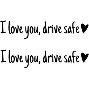 2Pcs Black I Love You Driving Safe Mirror Sticker, Drive Safe I Love You Rearview Decal, I Love You Drive Safe Sticker, Rear View Mirror Decal, Car Stickers Decal，Bumper Stickers, Decals and Magnets