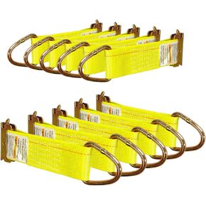 10 عبوات من حبال E-Track مقاس 2 × 6 بوصات، ومراسي ربط للأسفل على شكل حرف E مع حلقة على شكل حرف D، من أجل ربط تأمين الحمل في الأسِرَّة المسطحة والمقطورات المغلقة والشاحنات الصغيرة والسيارات والشاحنات والشاحنات الصغيرة والمستودعات