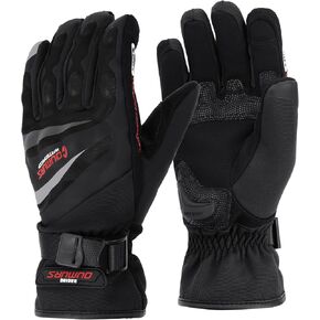 Winter Motorcycle Gloves, Rainproof Waterproof Riding Gloves with Touchscreen, Winter Gloves for ATV, UTV, Snowmobile