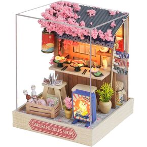 Lannso DIY Dollhouse Miniature Kit, Doll House Kit with Dust Proof Cover, Mini Handmade Wooden Dollhouse Toys for Adult Gift(QT41)
