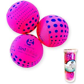 DSJUGGLING Washable Juggling Ball for Beginners, 60mm 3in1 Multi-Function Balls Set of 3 | Water Skimming Balls Bounce On Water - Pool Ball & Beach Toys | Soft Bouncy Grip Training Ball Kit