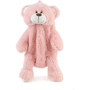 Cute Fuzzy Bear Backpack Stuffed Animal Backpack Kawaii Bunny Backpack Fluffy Shoulder Bag Casual Daypack for Girls (Pink)