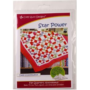 Star Power Quilt Pattern, a Cozy Quilt Fat Quarters Anonymous Pattern, 5 Size Options