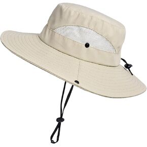 Outdoor Wide-Brim Sun Hat Men Women Sun Protection with Breathable Mesh - Bucket Hat for Fishing, Beach, Hiking, and Travel