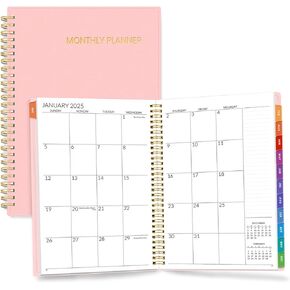 SUNEE 2025-2026 Monthly Planner - 24 Months (Jan 2025 - Dec 2026) Monthly Planner - 7"x10" Monthly Spreads & Yearly Planner, Pink