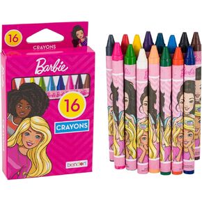 Barbie Crayons | Barbie Crayon Box | Barbie Crayons for Girls | Barbie Coloring | 16 Count | Multicolor (Modern, 1, Count)